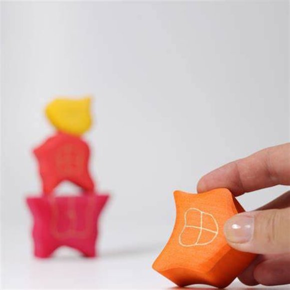 NWT Grimm's Wooden Toys Rose Tower Building Blocks - Picture 2 of 2